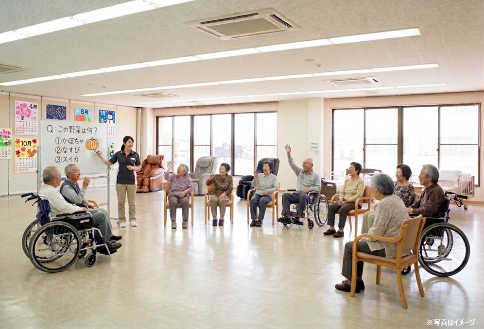 デイサービスの体操の様子